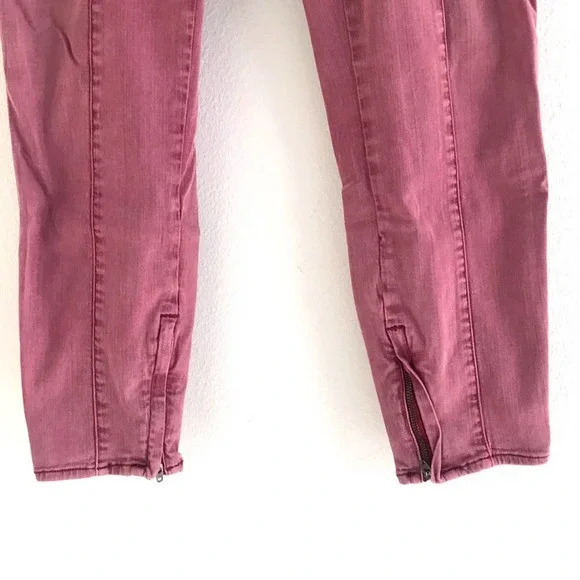 Pistola Skinny Jeans with Ankle Zippers Dusty Rose Size 30 - Picture 4 of 8